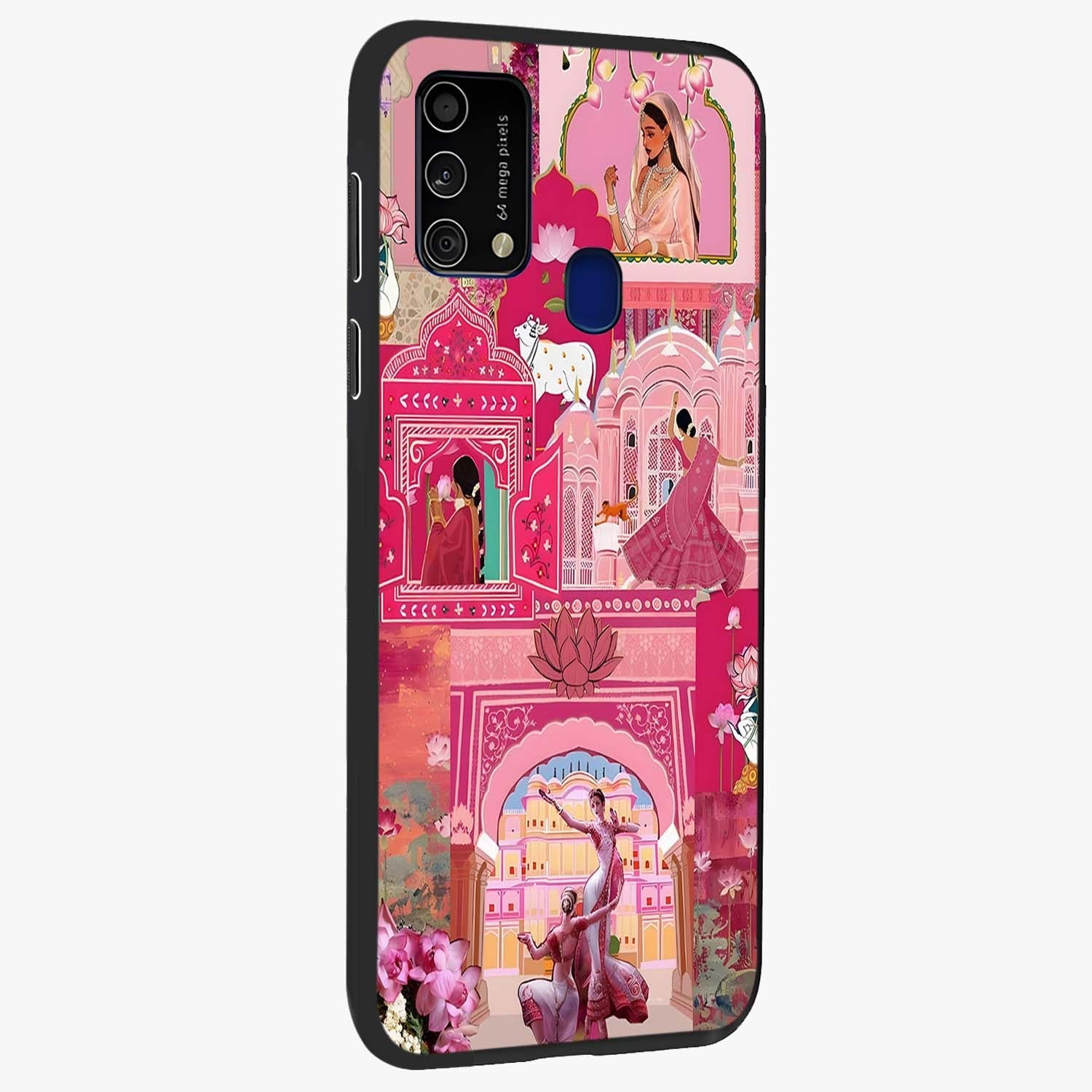 Pink Palace Muse Glass Case upright view showcasing artistic palace artwork with graceful royal theme.