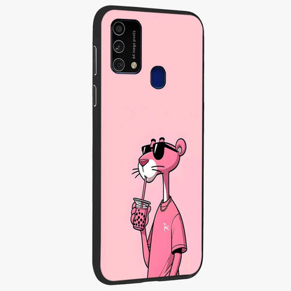 Pink Panther Glass Case upright view showcasing fun animated artwork with stylish retro cartoon theme.