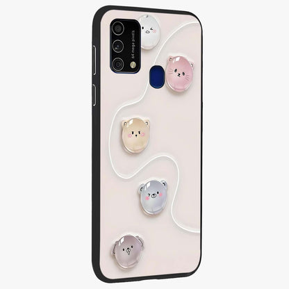 Puffy Face Parade Glass Case upright view showcasing adorable character artwork with cheerful animated theme.
