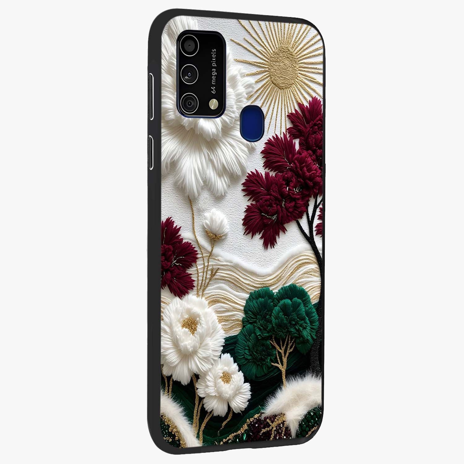 Radiant Bloom Elegance Glass Case upright view showcasing decorative flower artwork with refined botanical theme.