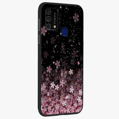Small Starry Flowers Glass Case upright view showcasing charming floral artwork with dreamy starry theme.
