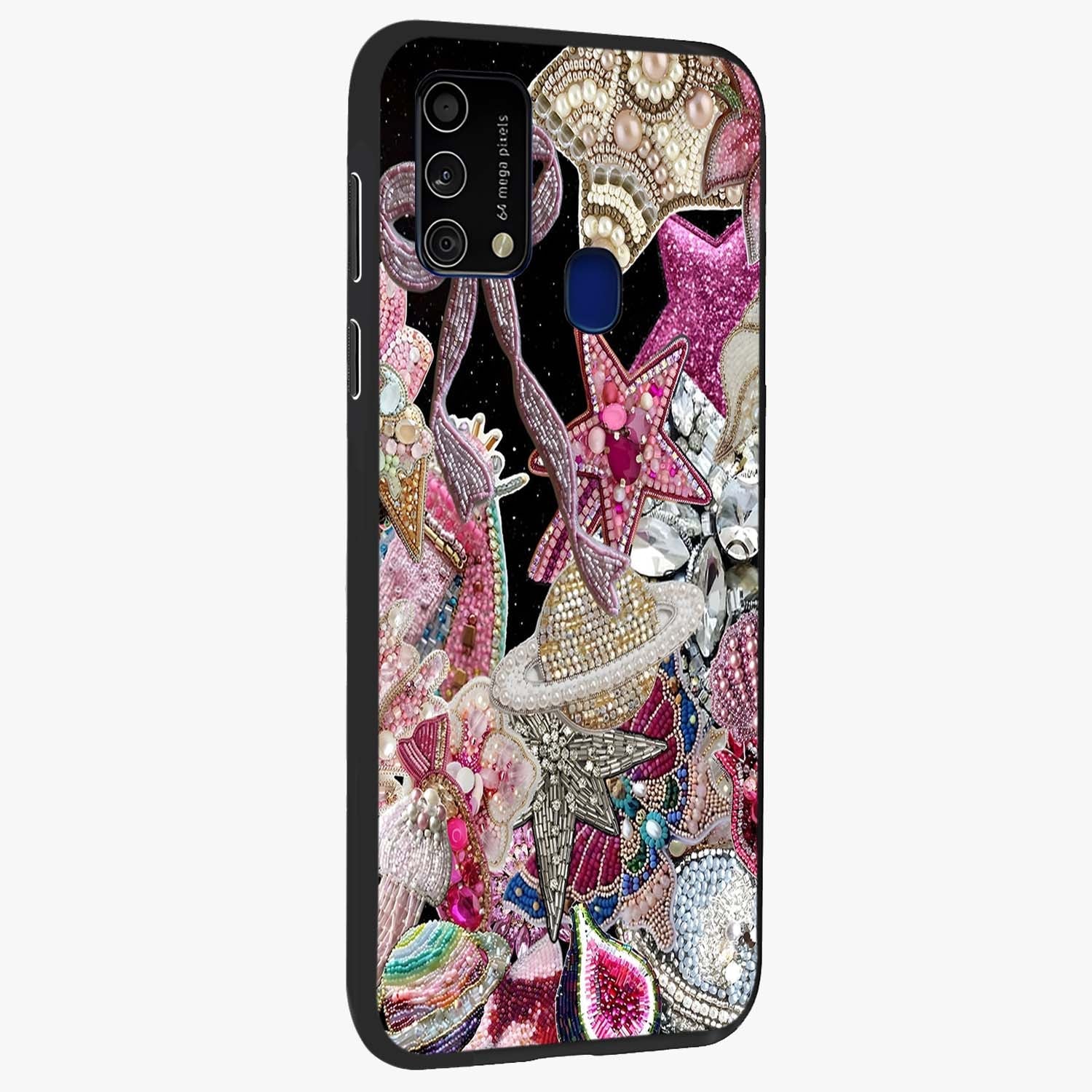 Starlit Jewel Dream Glass Case upright view showcasing radiant star inspired artwork with magical night theme.