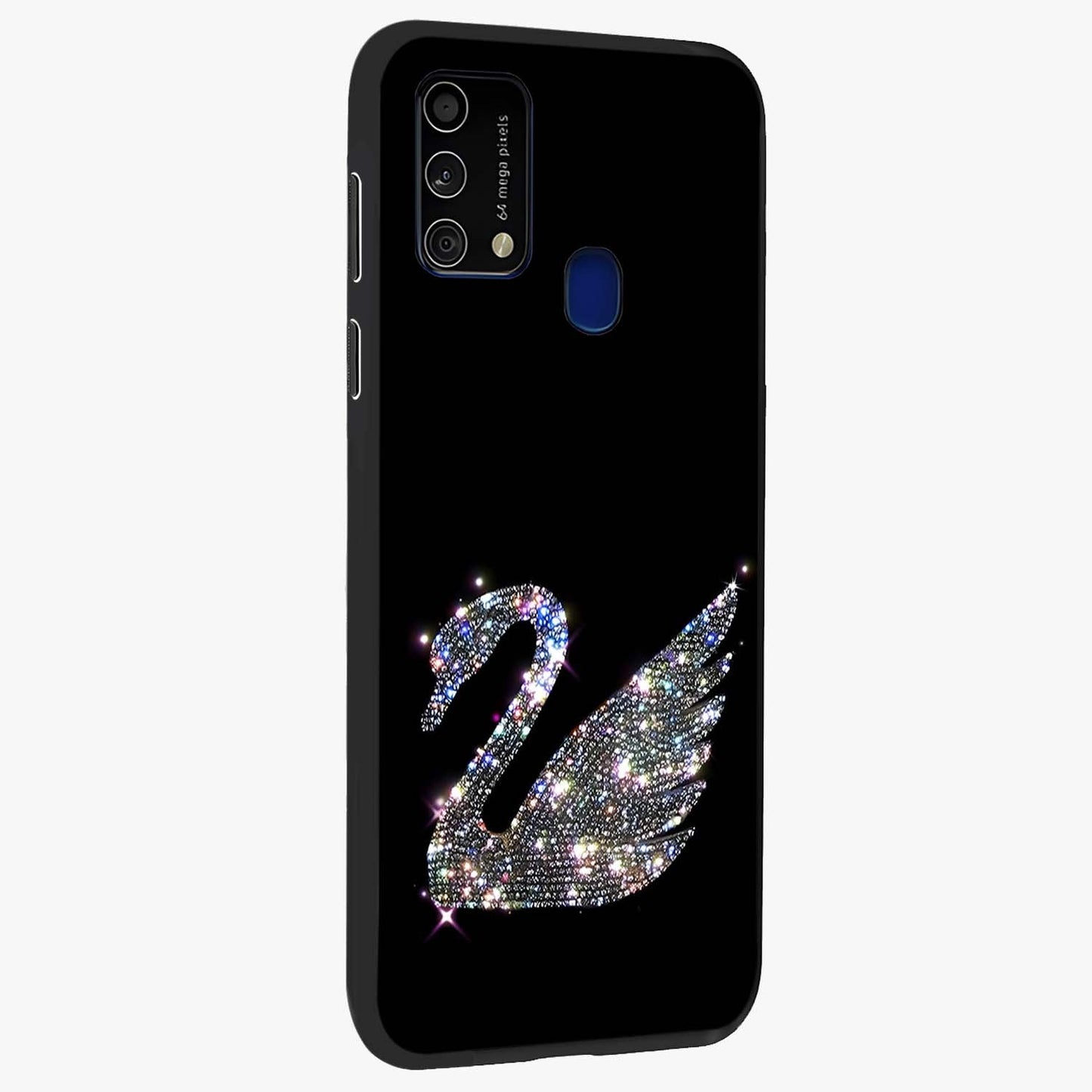 Starlit Swan Grace Glass Case upright view showcasing beautiful swan artwork with peaceful night themed design.