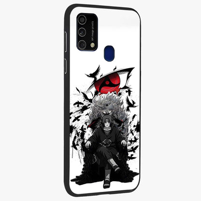 Uchiha Shadow Throne Glass Case upright view showcasing magical underwater galaxy artwork with vibrant cosmic theme.