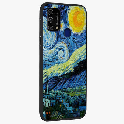 Van Gogh Art Glass Case upright view showcasing expressive painting style artwork with timeless artistic theme.