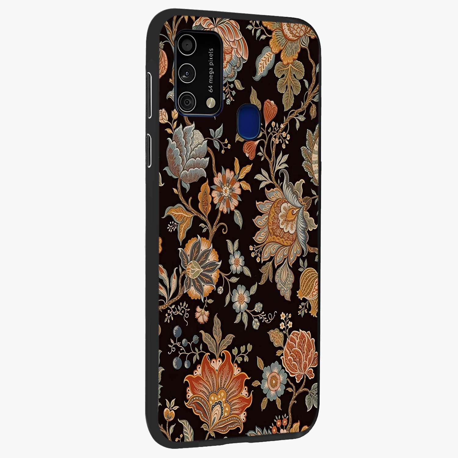 Vintage Floral Dream Glass Case upright view showcasing delicate floral artwork with timeless vintage theme.