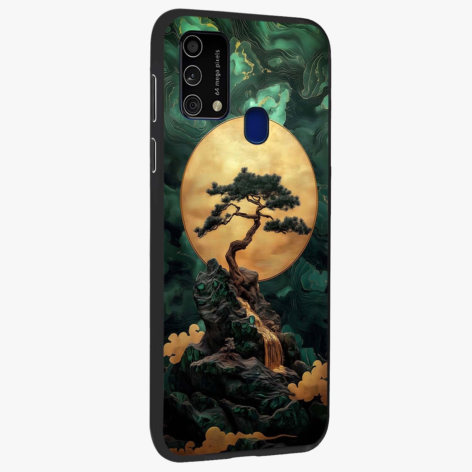 Zen Moon Rise Glass Case upright view showcasing serene moon artwork with tranquil night theme.