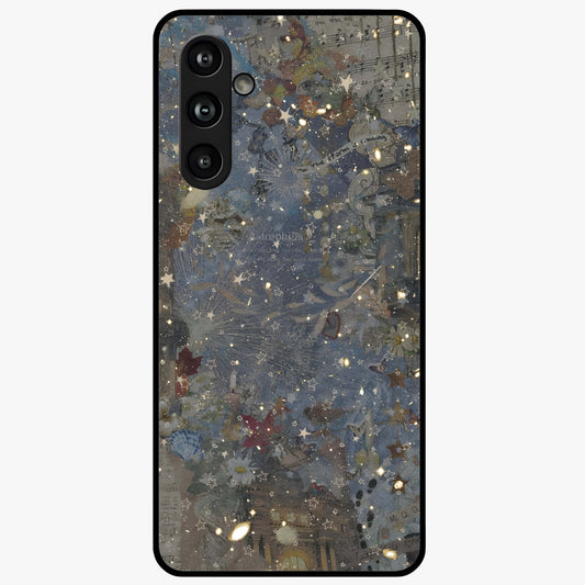 Aesthetic Astrolophia Glass Case showing flat back view with dreamy aesthetic design and glossy glass finish.