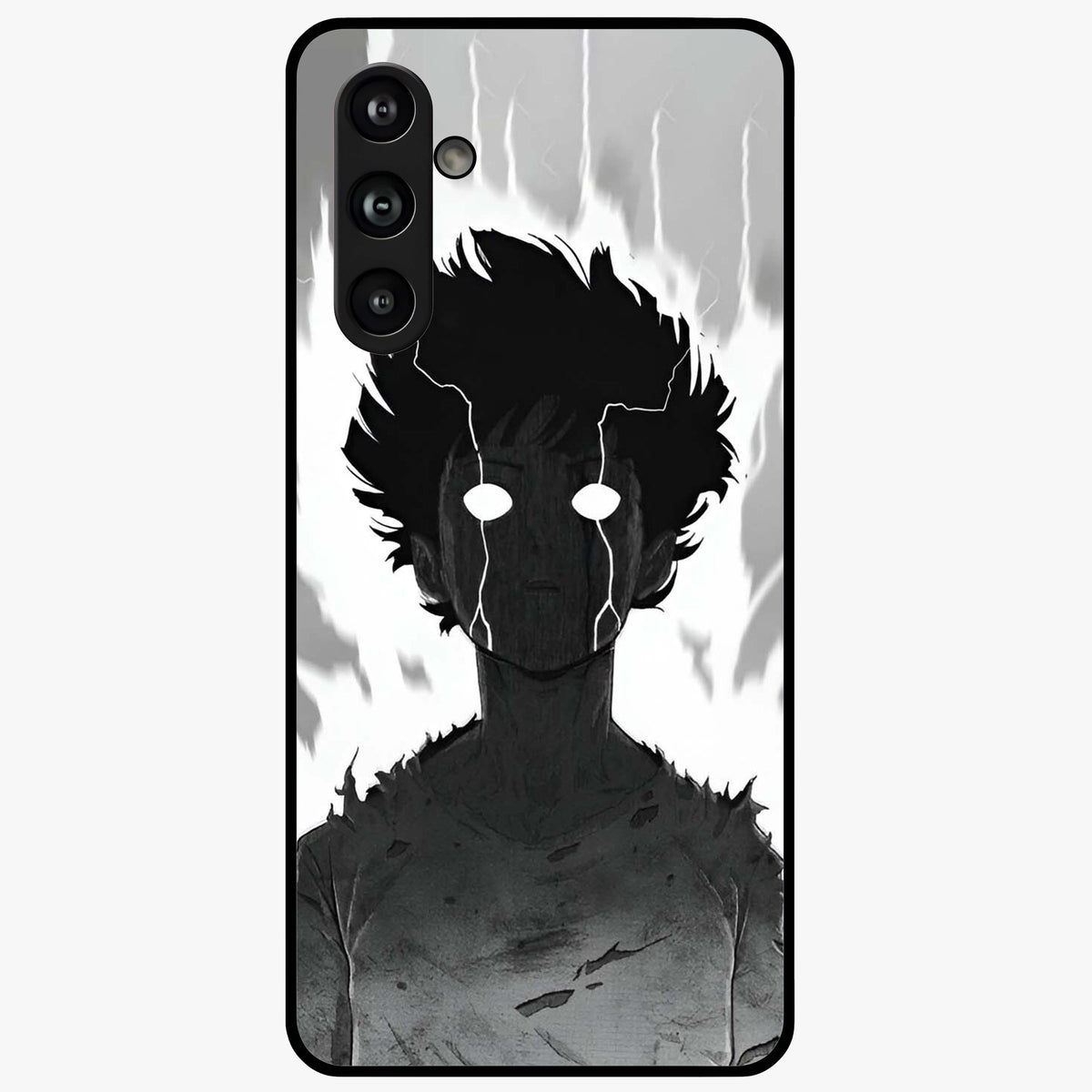 Awakened Inner Rage Glass Case showing flat back view with intense artistic artwork and glossy glass finish.