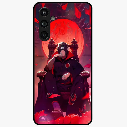 Blood Moon Sovereign Glass Case showing flat back view with mystical blood moon artwork and glossy glass finish.