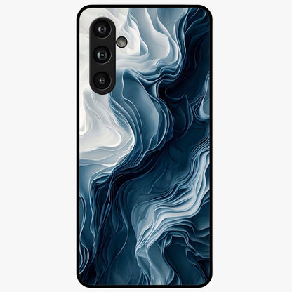 Ethereal Paper Marble Glass Case showing flat back view with soft marble paper texture artwork and glossy glass finish.