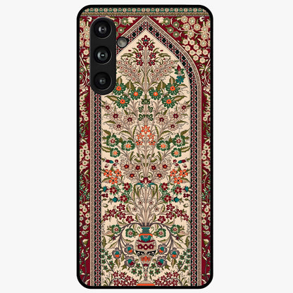 Persian Inspired Glass Case showing flat back view with ornate Persian style pattern artwork and glossy glass finish.