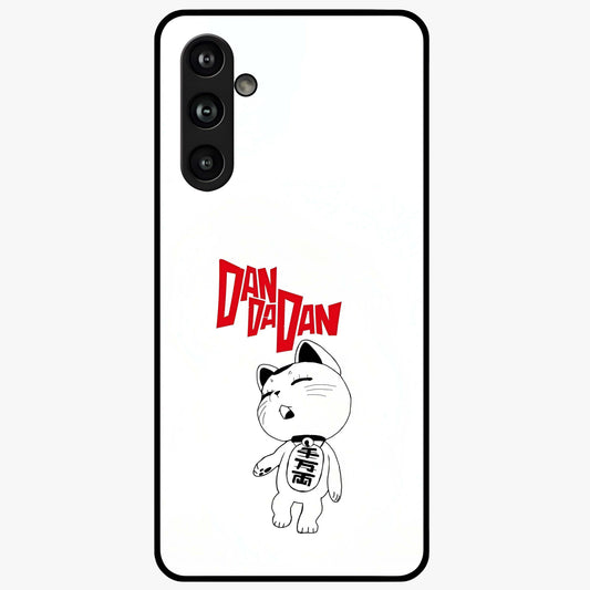 Playful Spirit Charm Glass Case showing flat back view with cheerful charm themed artwork and glossy glass finish.