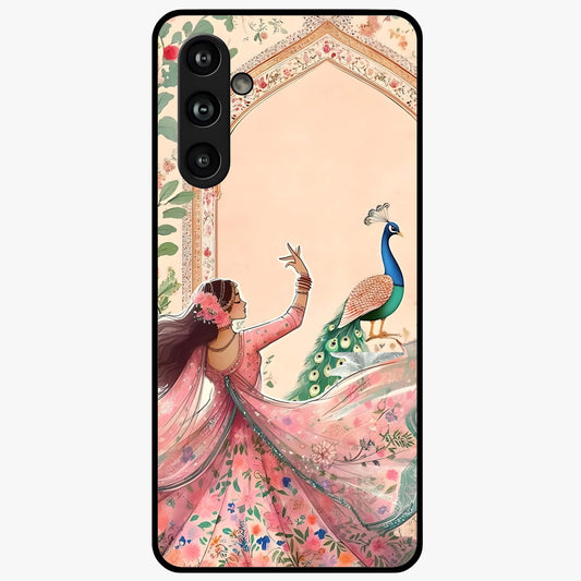 Royal Grace Muse Glass Case showing flat back view with elegant artistic artwork and glossy glass finish.