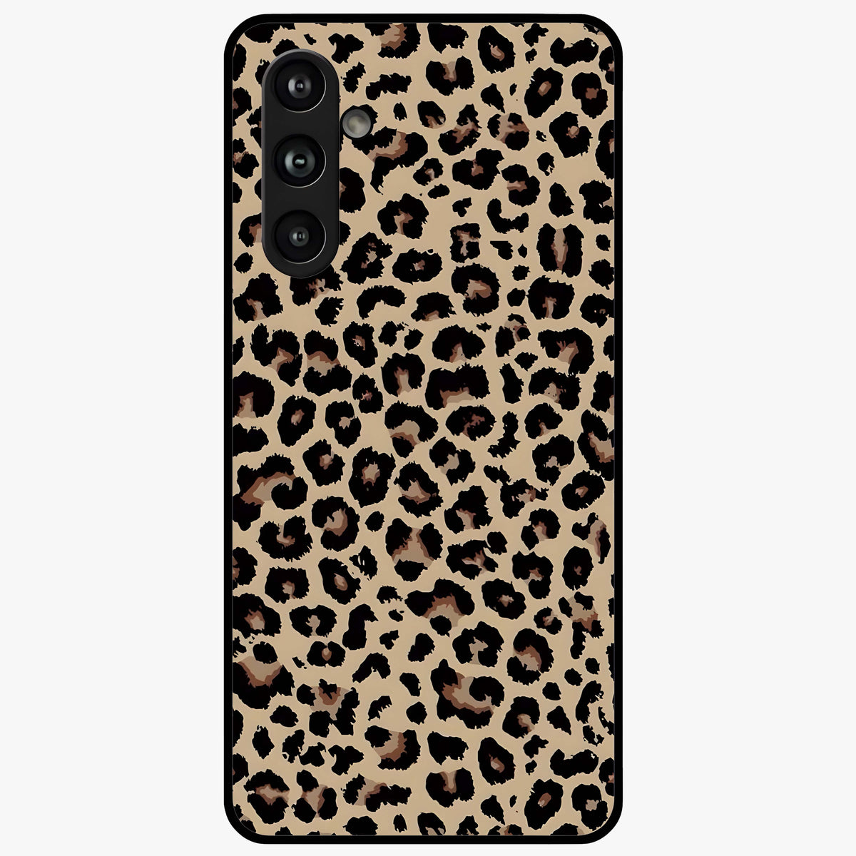 Savage Chic Pattern Glass Case showing flat back view with stylish patterned artwork and glossy glass finish.