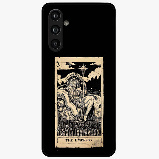 The Empress Glass Case showing flat back view with regal feminine artwork and glossy glass finish.