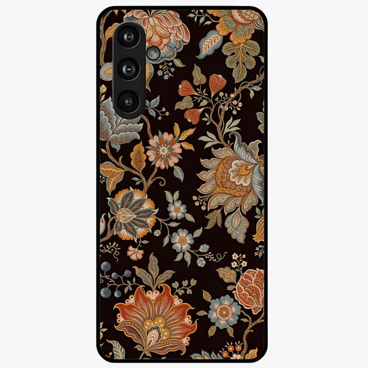 Vintage Floral Dream Glass Case showing flat back view with classic floral artwork and glossy glass finish.