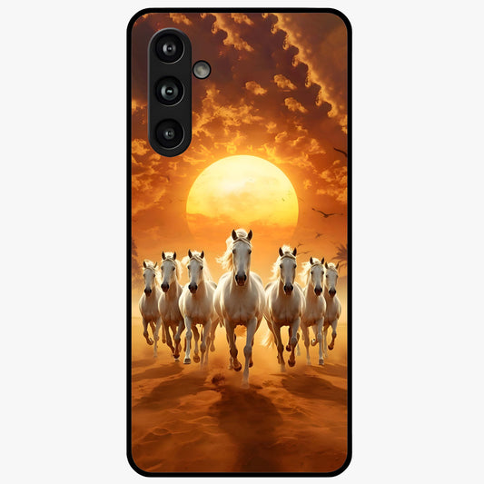 Wild Sunset Majesty Glass Case showing flat back view with majestic sunset landscape artwork and glossy glass finish.