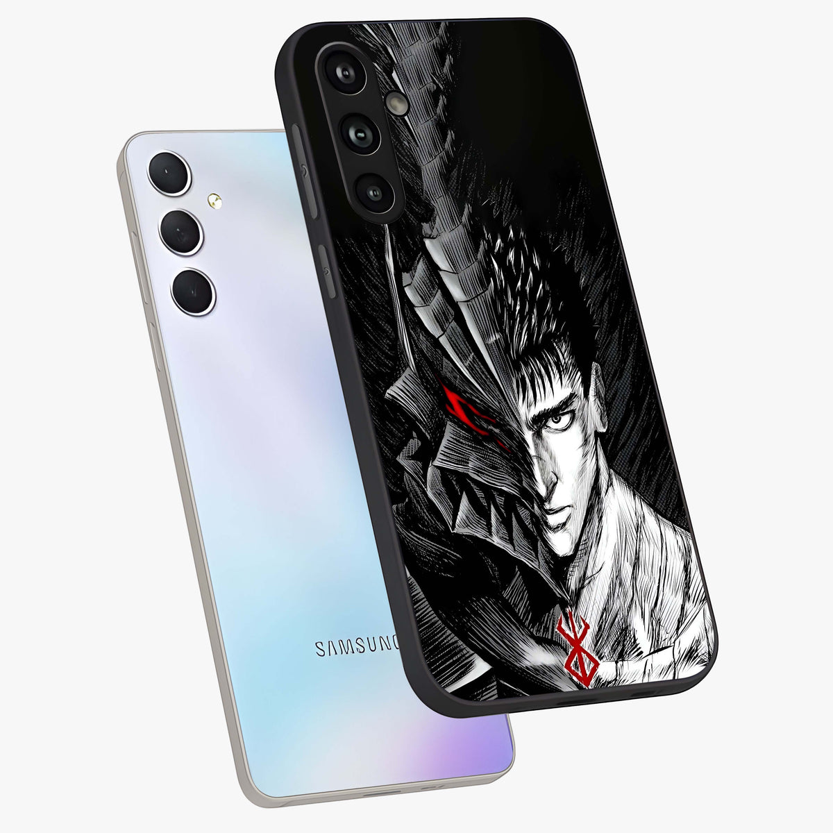 Berserker Blood Oath Glass Case displayed in angled mockup highlighting dark fantasy graphic design and powerful theme.