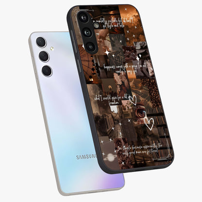 Bittersweet Aesthetic Chaos Glass Case displayed in angled mockup highlighting expressive abstract artwork and edgy aesthetic theme.