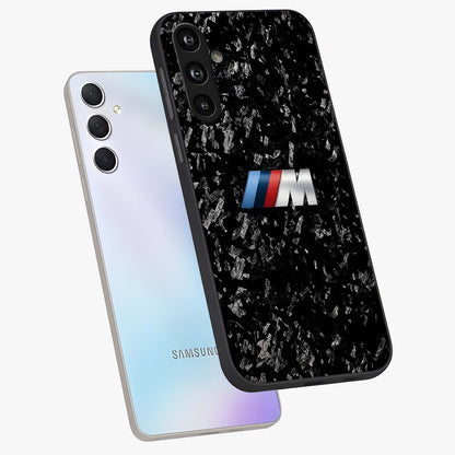 Carbon Speed Mark Glass Case displayed in angled mockup highlighting racing inspired carbon design and sleek aesthetic style.