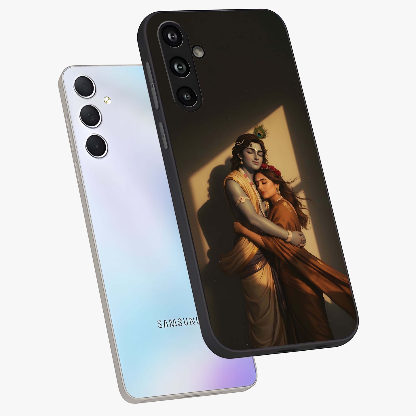 Divine Eternal Love Glass Case displayed in angled mockup highlighting elegant divine inspired design with peaceful aesthetic.
