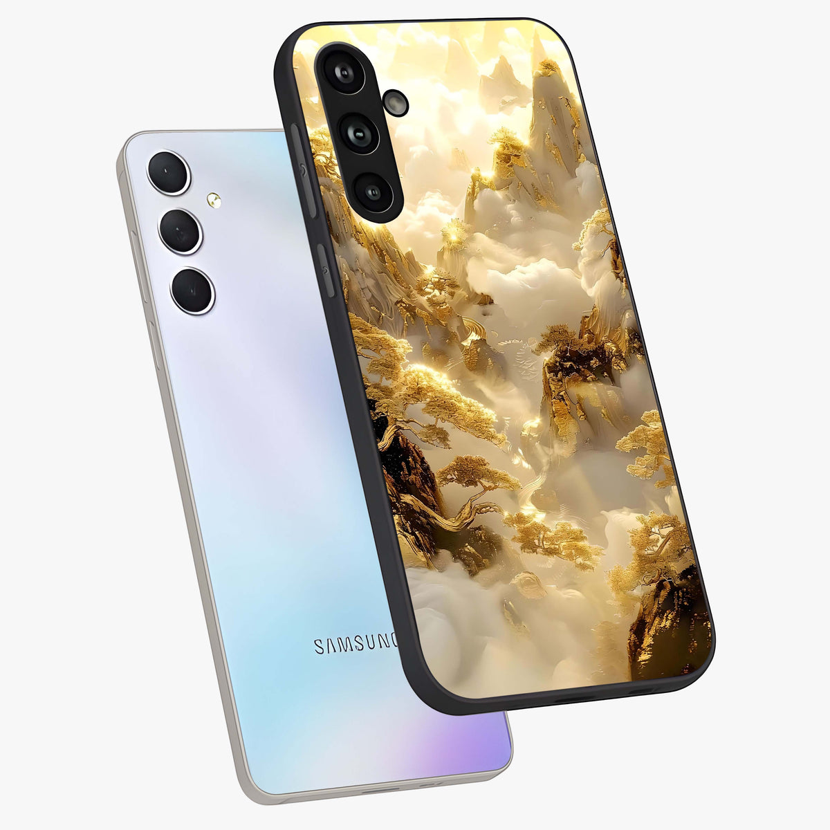 Gates Of Illumination Glass Case displayed in angled mockup highlighting radiant portal inspired design with fantasy aesthetic.