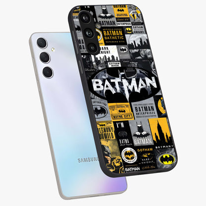 Knight Gotham Rise Glass Case displayed in angled mockup highlighting powerful knight silhouette design with dramatic aesthetic.