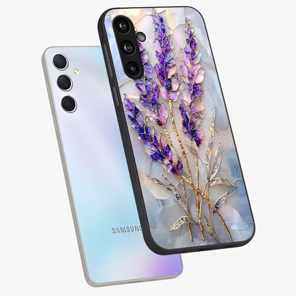 Lavender Dream Glow Glass Case displayed in angled mockup highlighting dreamy purple glow design with soft artistic style.