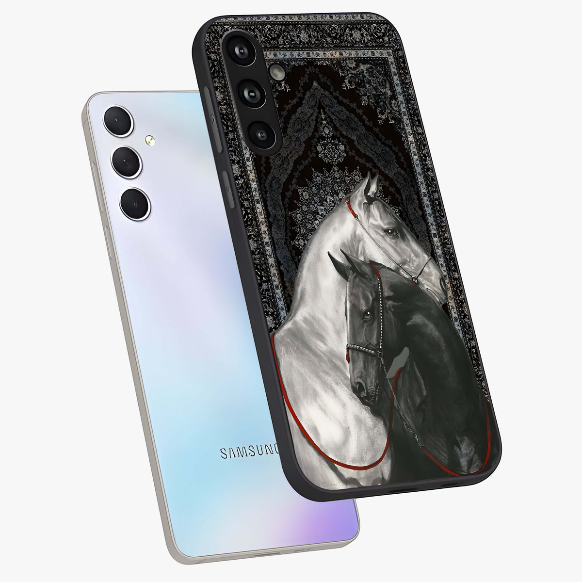Majestic Ride Legacy Glass Case displayed in angled mockup highlighting sleek vehicle design with bold racing aesthetic.