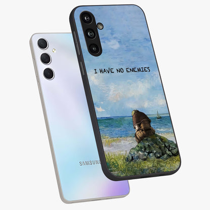 Peace Beyond War Glass Case displayed in angled mockup highlighting meaningful message design with artistic aesthetic style.