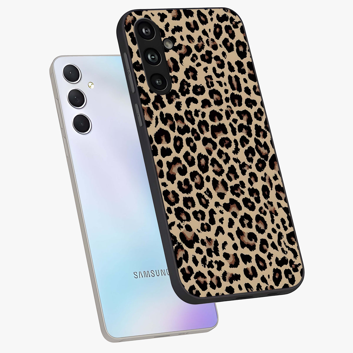 Savage Chic Pattern Glass Case displayed in angled mockup highlighting bold fashion inspired design with chic aesthetic.