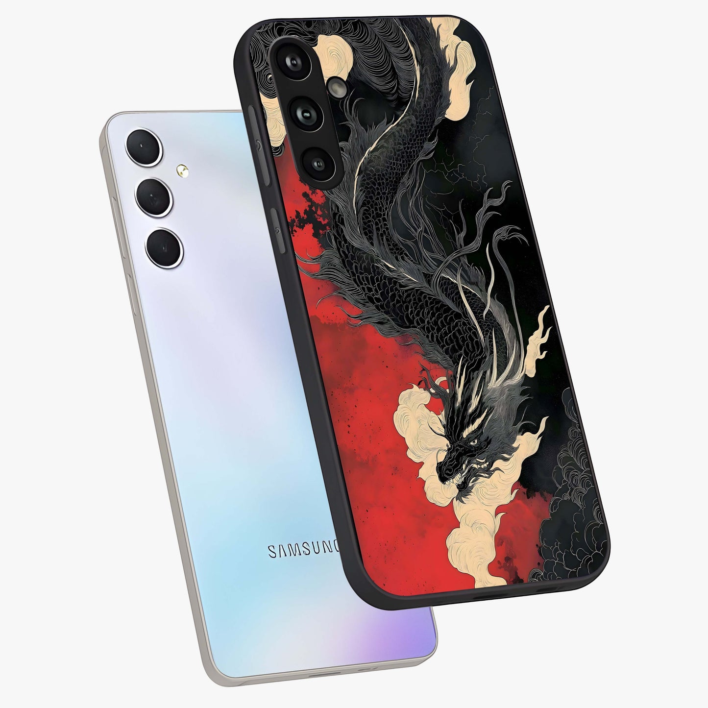 Shadow Dragon Fury Glass Case displayed in angled mockup highlighting powerful dragon illustration with dark fantasy aesthetic.