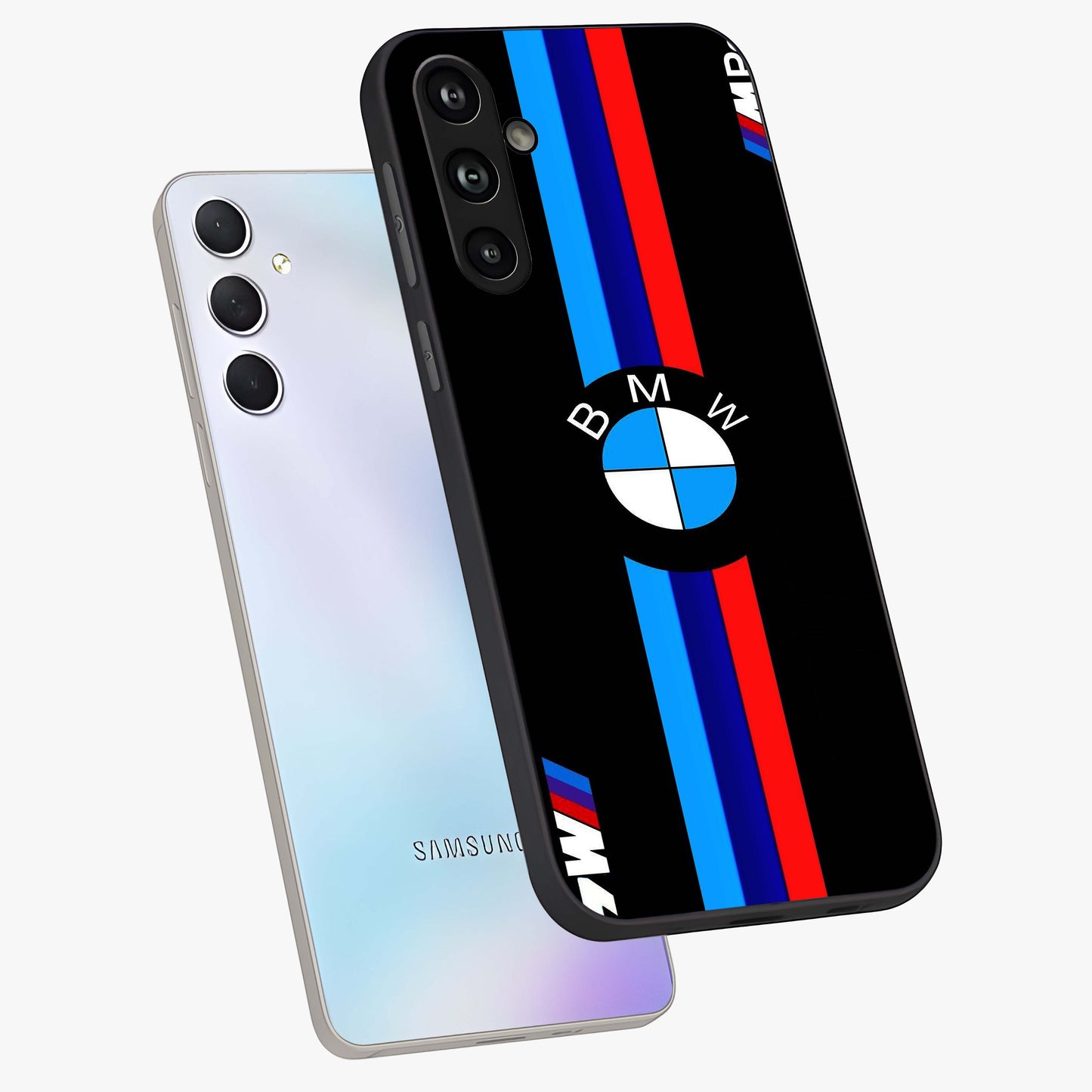 Turbo BMW Beast Glass Case displayed in angled mockup highlighting sleek racing car design with bold automotive aesthetic.