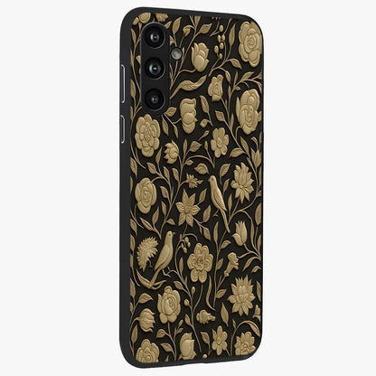 Golden Evil Eye Mandala Glass Case upright view showcasing decorative evil eye mandala artwork with spiritual aesthetic style.