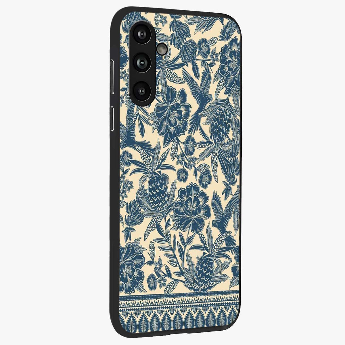 Heirloom Wild Bloom Glass Case upright view showcasing delicate wildflower artwork with timeless floral theme.