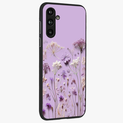 Lavender Blossom Dream Glass Case upright view showcasing delicate lavender blossom artwork with peaceful floral theme.