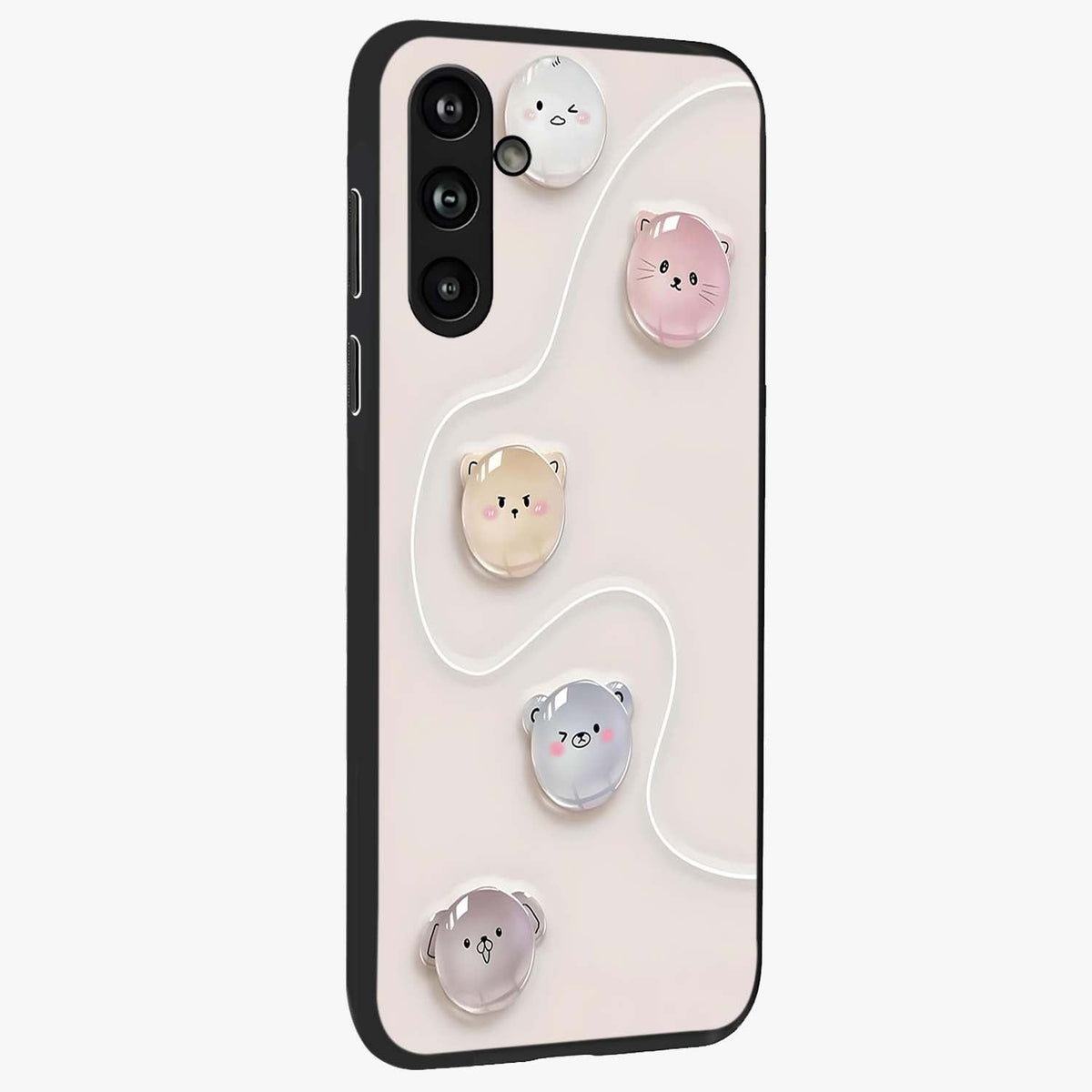 Puffy Face Parade Glass Case upright view showcasing adorable character artwork with cheerful animated theme.