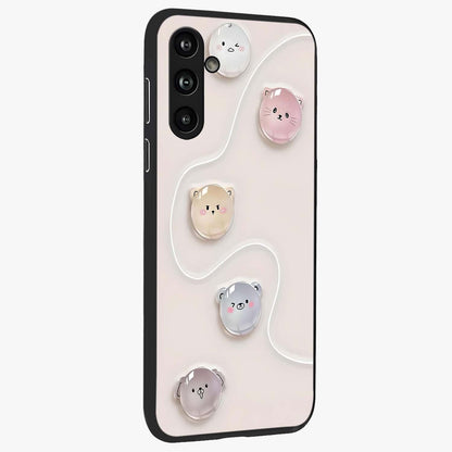 Puffy Face Parade Glass Case upright view showcasing adorable character artwork with cheerful animated theme.