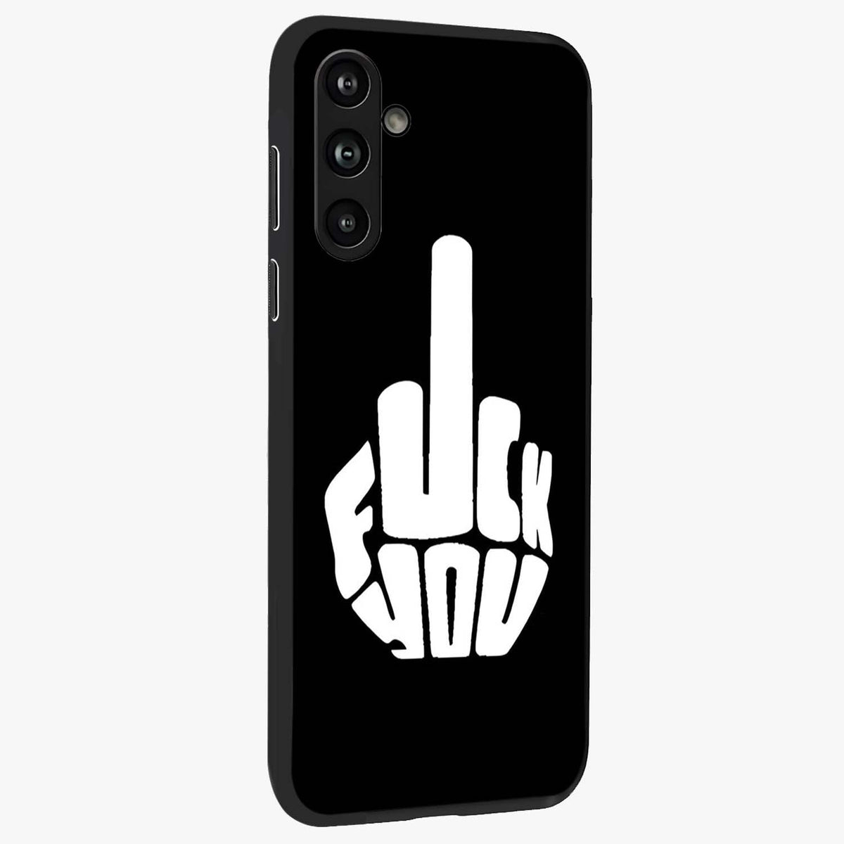 Rebel Mode On Glass Case upright view showcasing striking statement artwork with bold rebellious theme.