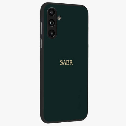 Sabr Minimal Patience Glass Case upright view showcasing calm minimalist artwork with motivational patience theme.