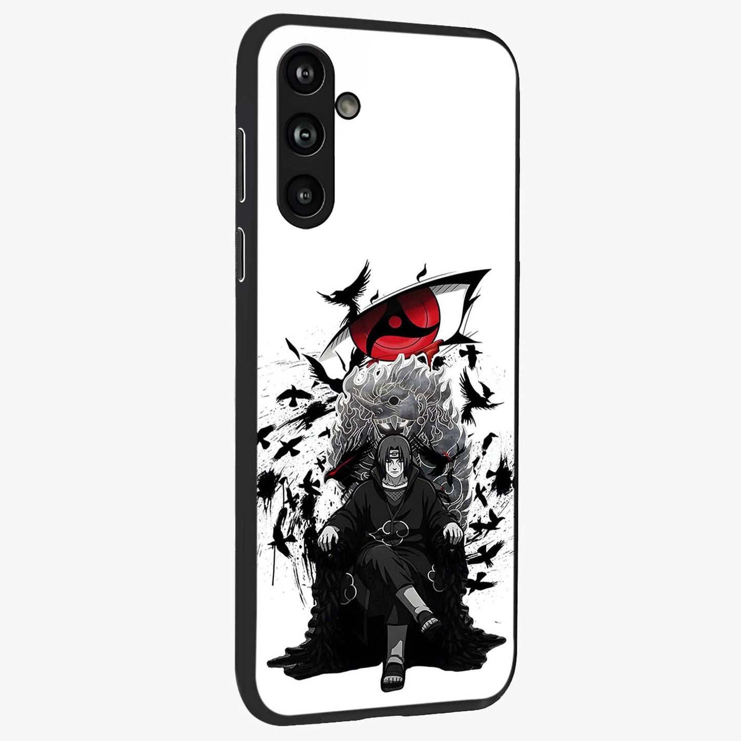 Uchiha Shadow Throne Glass Case upright view showcasing magical underwater galaxy artwork with vibrant cosmic theme.