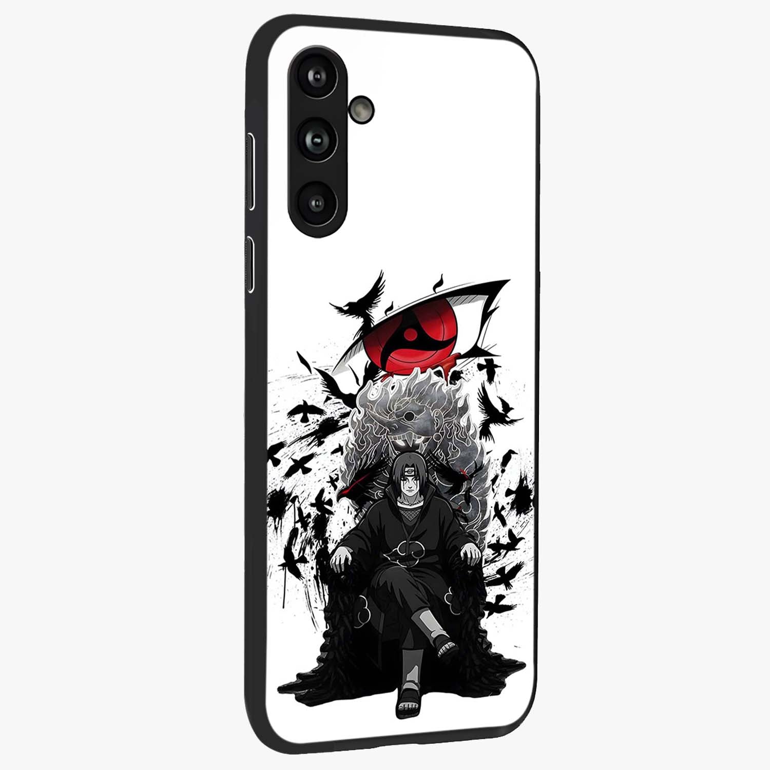 Uchiha Shadow Throne Glass Case upright view showcasing magical underwater galaxy artwork with vibrant cosmic theme.