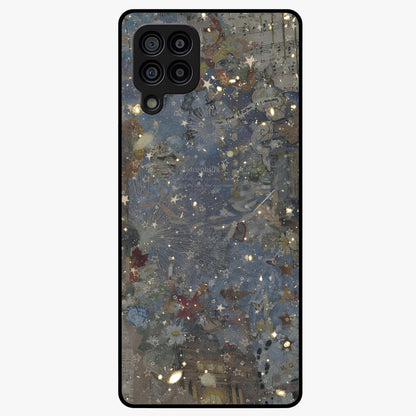 Aesthetic Astrolophia Glass Case showing flat back view with dreamy aesthetic design and glossy glass finish.