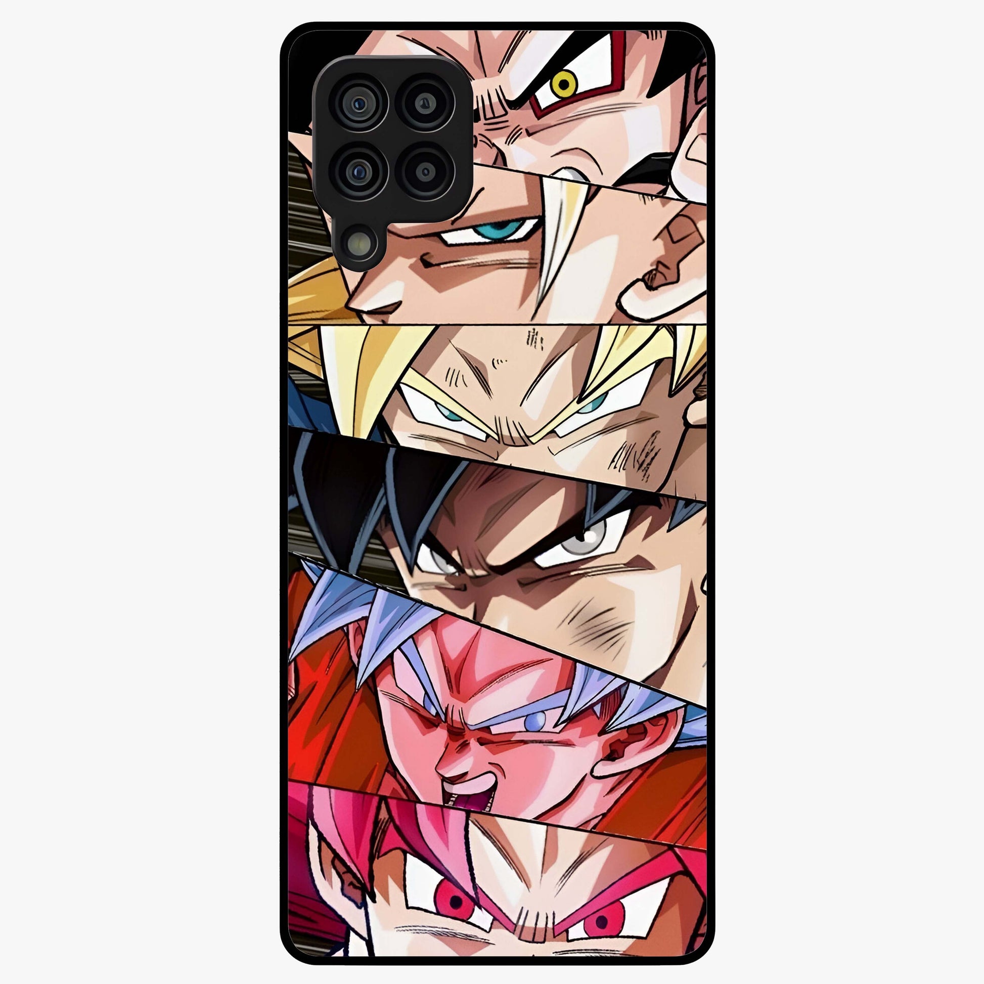 Anime Character Glass Case showing flat back view with vibrant anime artwork and glossy glass finish.