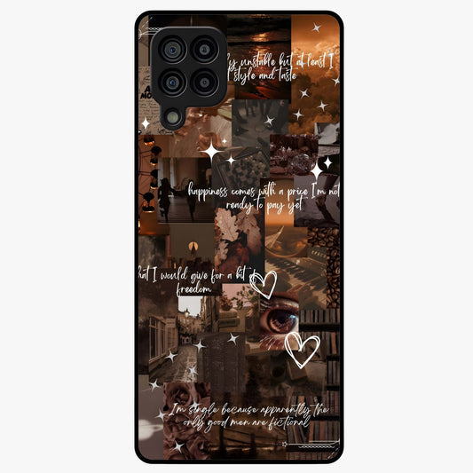 Bittersweet Aesthetic Chaos Glass Case showing flat back view with artistic chaotic aesthetic design and glossy glass finish.