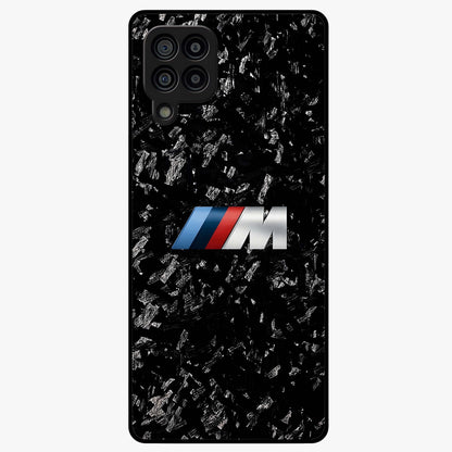 Carbon Speed Mark Glass Case showing flat back view with sporty carbon pattern artwork and glossy glass finish.