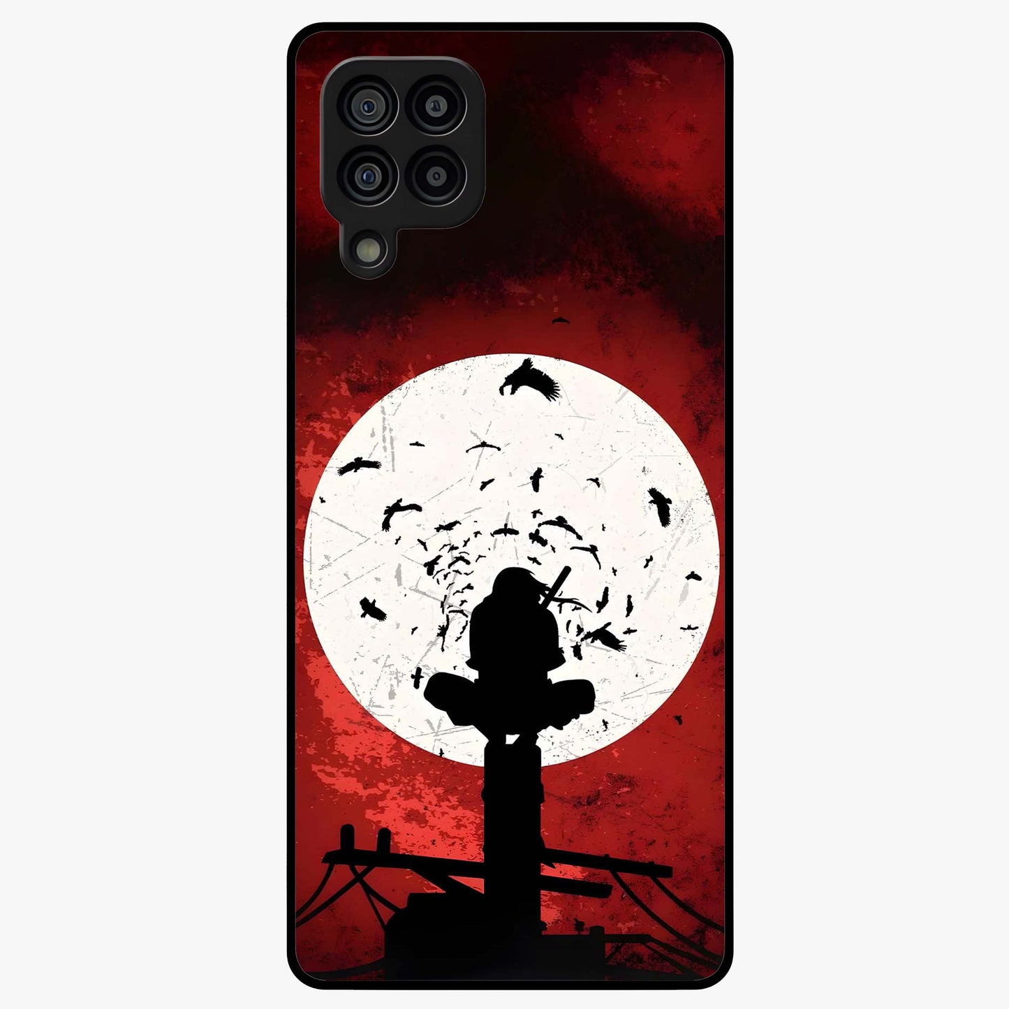 Itachi Limited Edition Naruto Anime Glass Case showing flat back view with iconic anime character artwork and glossy glass finish.