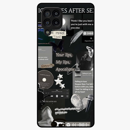 Midnight Love Echo Glass Case showing flat back view with romantic midnight themed artwork and glossy glass finish.