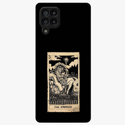 The Empress Glass Case showing flat back view with regal feminine artwork and glossy glass finish.